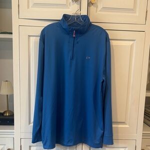 Vineyard Vines Performance French Blue Pullover Quarter Zip